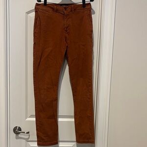 Men's Slim Stretch Chino Pants - Rust size 32/34